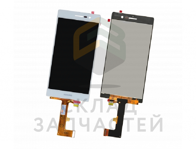 Дисплей в сборе с сенсорной панелью (цвет - White), аналог для Huawei Ascend P7 (Sophia-L10)