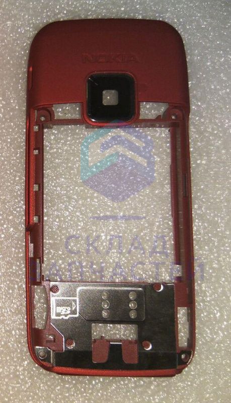 Средняя часть корпуса в сборе с микр разъёмом (Red) для Nokia E65