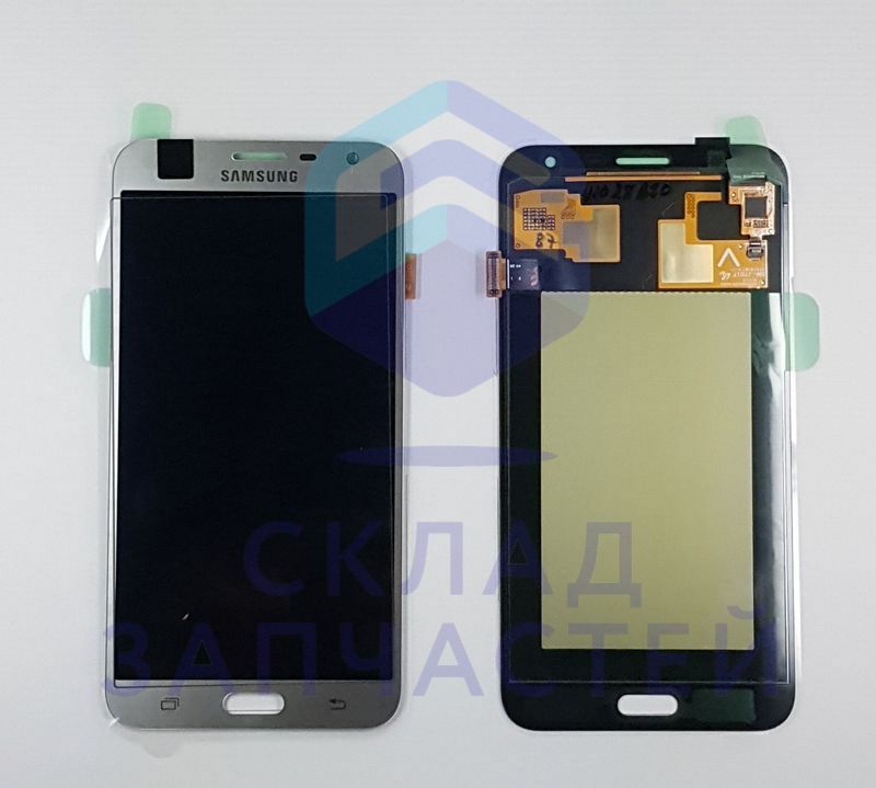 Дисплей в сборе с сенсорным стеклом (тачскрином) (цвет - Silver) для Samsung SM-J701F/DS