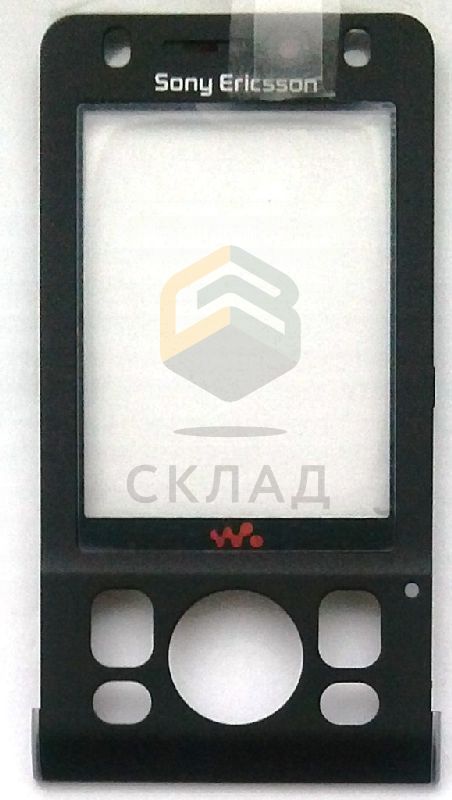 Передняя панель корпуса с защ. стеклом дисплея (цвет: Black) для Sony W910I