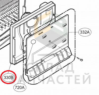 Пластиковая крышка охладителя для LG GA-B489TGBM
