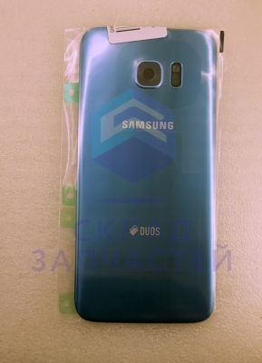 Задняя крышка АКБ в сборе с защитным стеклом камеры (Blue) для Samsung SM-G935FD Galaxy S7 EDGE