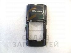 Задняя часть нижнего слайдера с заглушками и кнопками (Noble Black) для Samsung GT-S8300