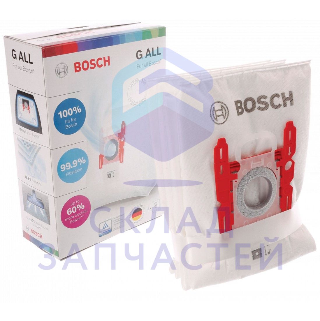 17000940 Bosch оригинал, мешки-пылесборники bosch powerprotect, тип g all bbz41fgall  4 шт.