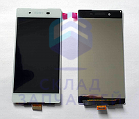 Дисплей в сборе с сенсорным стеклом (тачскрином) и передней панелью White для Sony E6553