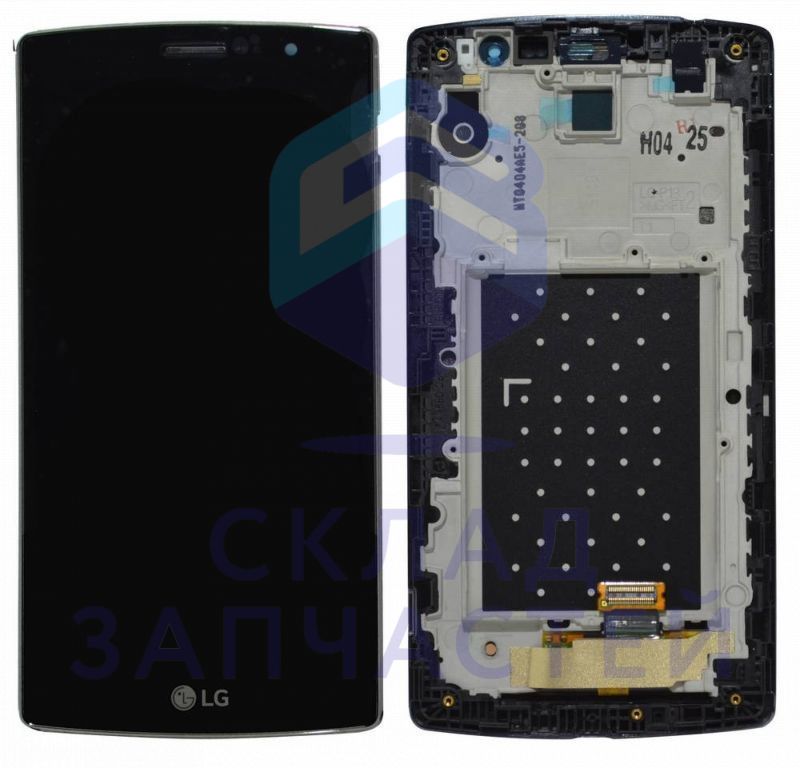 Дисплей (lcd) в сборе с сенсорным стеклом (тачскрином) и передней панелью (Titan) для LG H736 G4S
