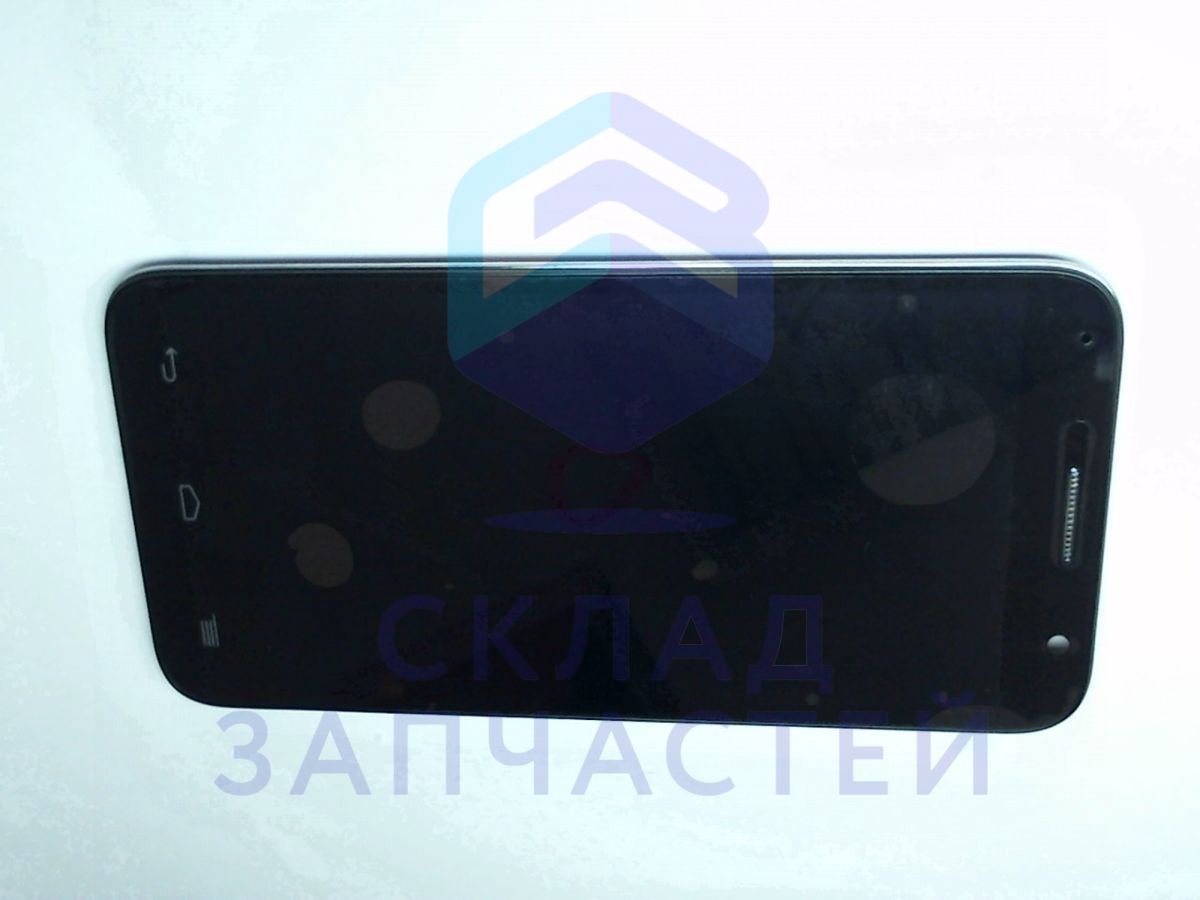 Дисплей (lcd) в сборе с сенсорным стеклом (тачскрином) и передней панелью (Black) для Alcatel 6016X