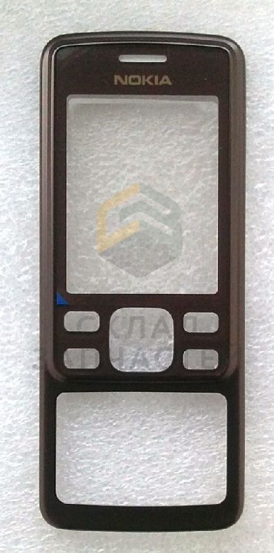 Передняя панель корпуса с защ. стеклом дисплея (Choco) для Nokia 6300