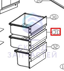 Ящик морозильной камеры, средний для Haier BCFT628AWRU (BJ0W56E9500)