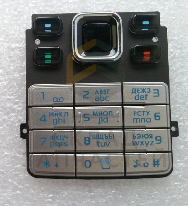 Клавиатура (набора номера) русс./лат. (Silver) для Nokia 6300