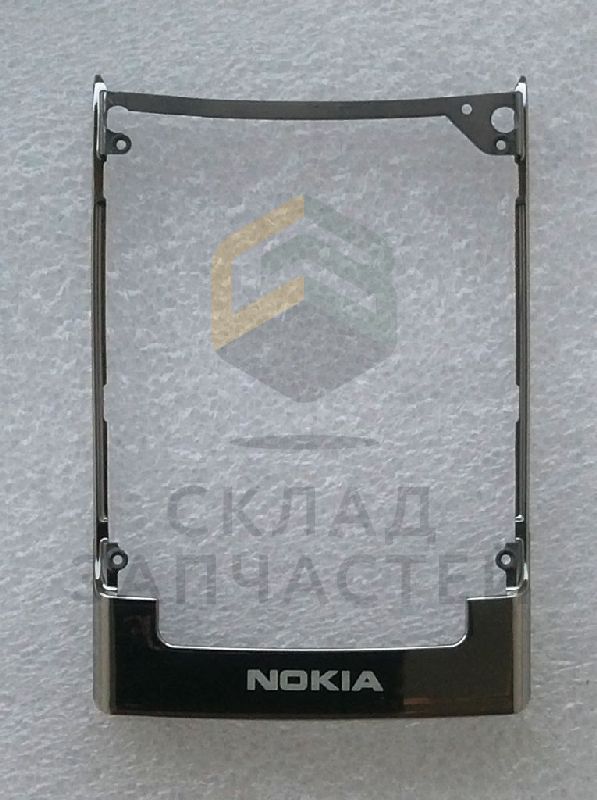 Декоративная рама верхнего флипа с лого (хромированная) для Nokia N76