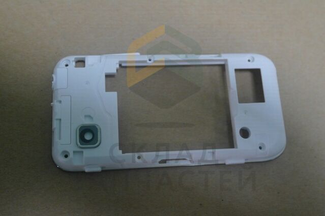 Задняя часть корпуса в сборе кнопками, заглушками и вибромотором (Pearl White) для Samsung GT-S5250