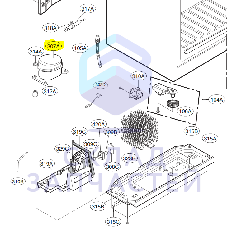 TCA36471301 LG оригинал, компрессор линейный