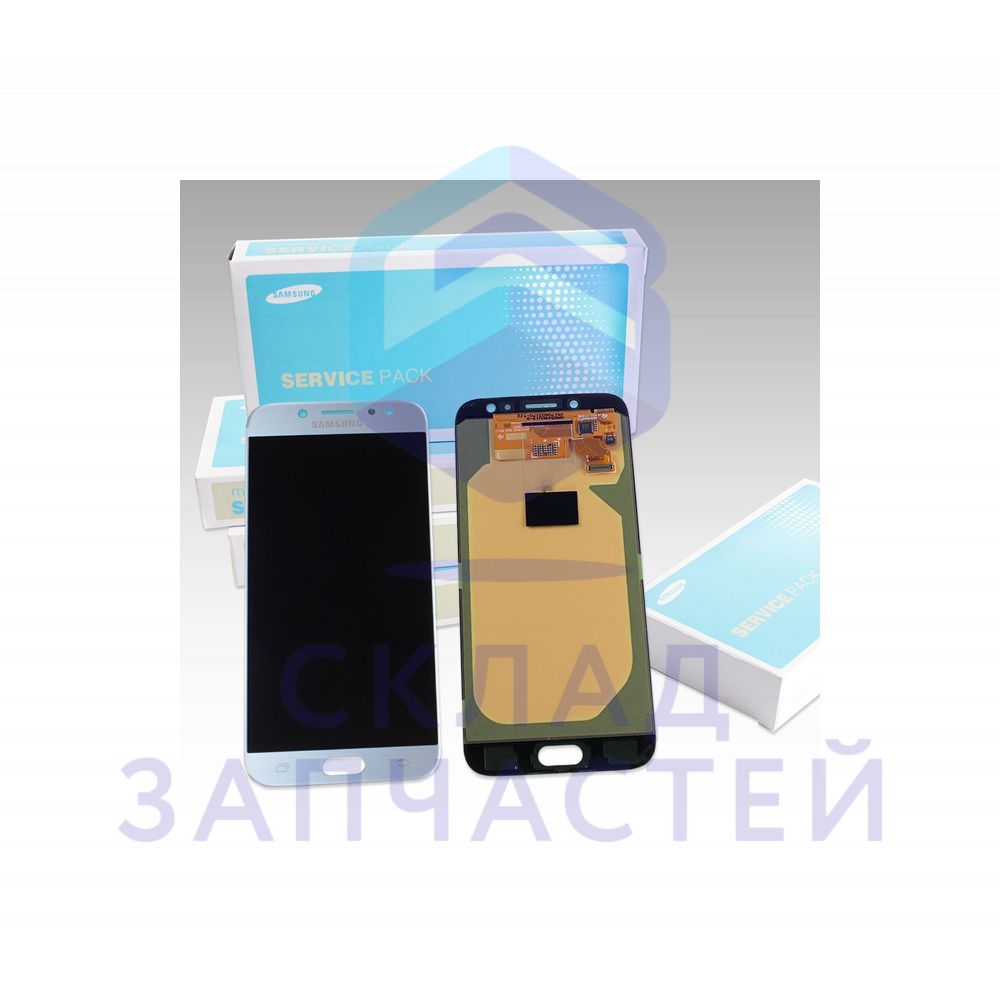 Дисплей в сборе с сенсорным стеклом (тачскрином) (цвет: Голубой) для Samsung SM-J730FM/DS Galaxy J7 (2017)