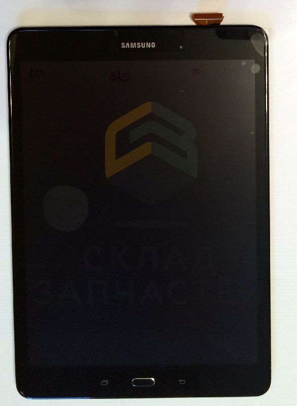 Дисплей в сборе с сенсорным стеклом (тачскрином) и передней панелью (цвет - Black) для Samsung SM-T555 Galaxy Tab A