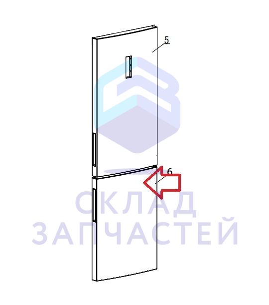 0060849250G Haier оригинал, Дверь морозильной камеры
