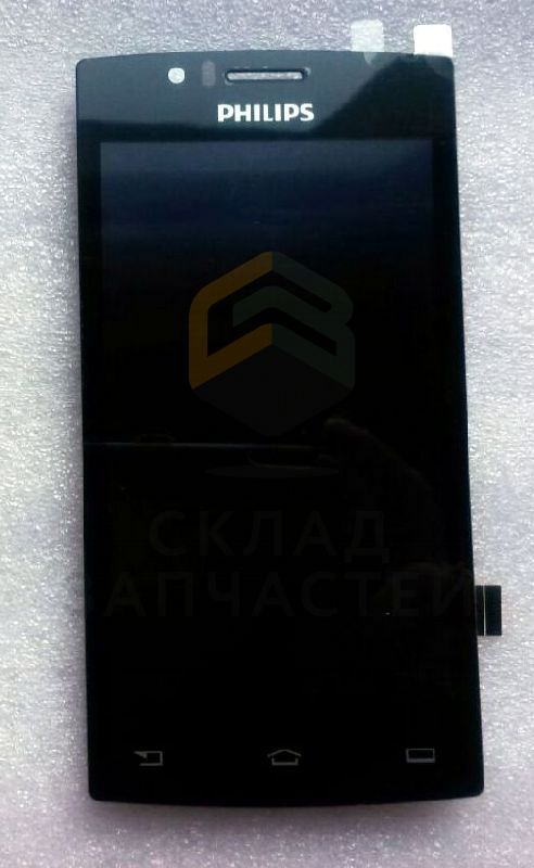 Дисплей (lcd) в сборе с сенсорным стеклом (тачскрином) (Black) для Philips S307