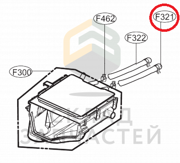 Шланг соединительный без фитингов для LG F1096SD3