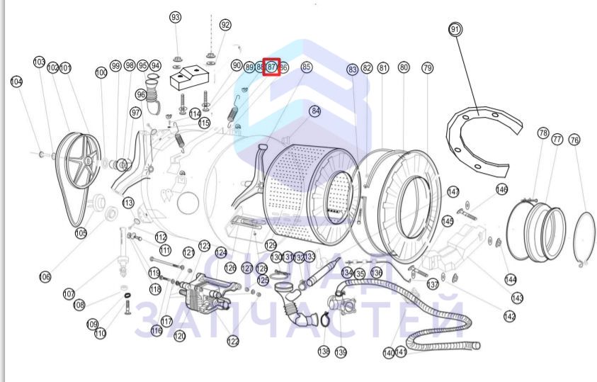 Пружина трубки для Haier HVS1200ME (CE0230E0200)