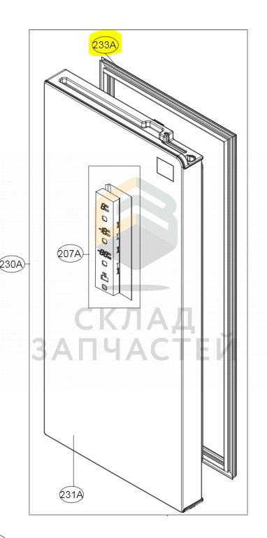 Уплотнитель двери резиновый, оригинал LG ADX73690417