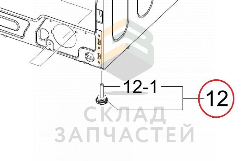 Ножка стиральной машины в сборе для Samsung WW12K8412OW/LP
