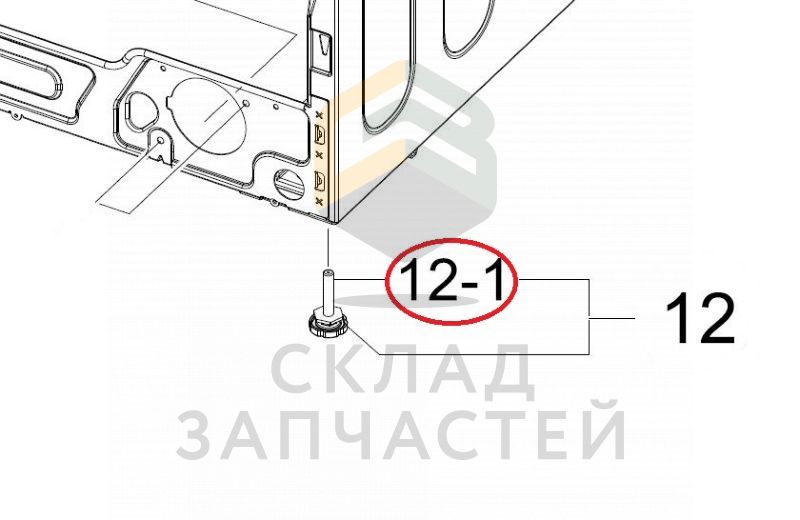 Ножка стиральной машины в сборе для Samsung WW12H8400EX/LP