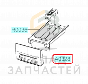 Панель ящика для порошка для Samsung WW65M206L0W