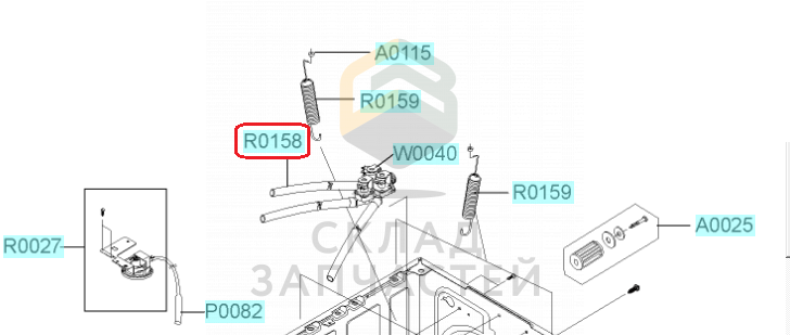 Шланг порошка-распределителя для Samsung WF-R862