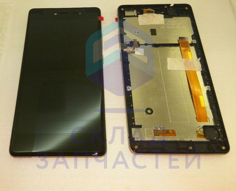 Дисплей (lcd) в сборе с сенсорным стеклом (тачскрином) и передней панелью (Black) для Micromax E481 Canvas