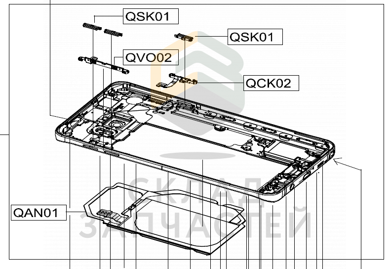 Задняя часть корпуса в сборе (Metall Silver) для Samsung SM-N920C Galaxy Note 5