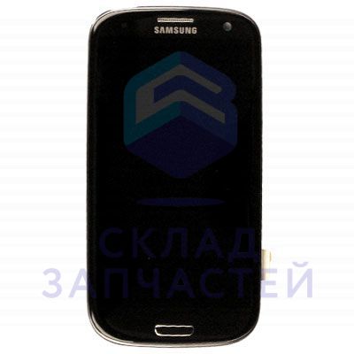 Дисплей в сборе с сенсорным стеклом (тачскрином) и передней панелью (Black) для Samsung GT-I9305T