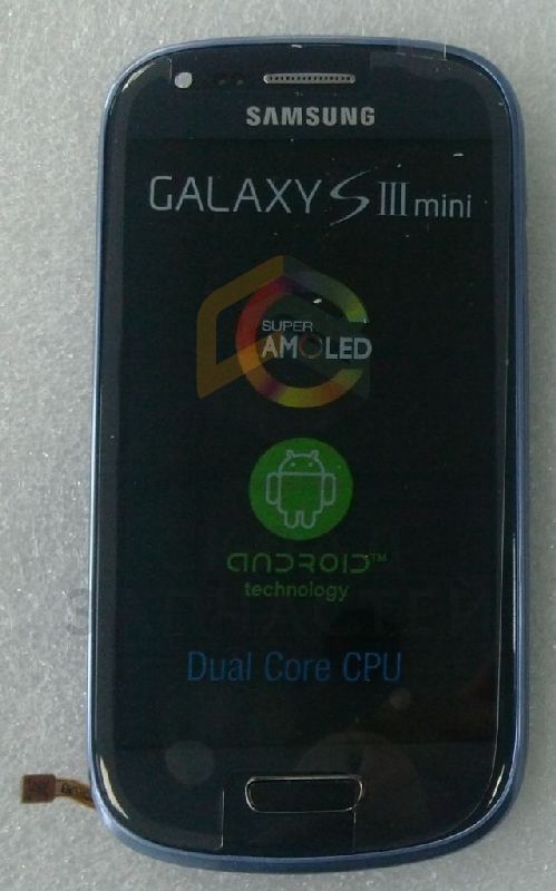 Дисплей (lcd) в сборе с сенсорным стеклом (тачскрином), передней панелью (Blue) для Samsung GT-I8190 GALAXY S3 mini