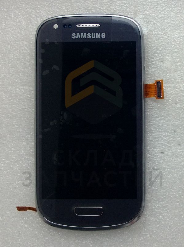 Дисплей (lcd) в сборе с сенсорным стеклом (тачскрином), передней панелью (Grey) для Samsung GT-I8190