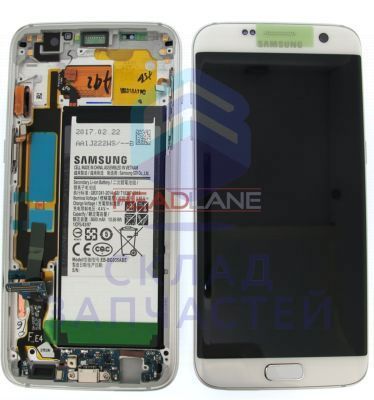 Дисплей в сборе с сенсорным стеклом (тачскрином), передней панелью и аккумулятором (цвет - white) для Samsung SM-G935FD Galaxy S7 EDGE