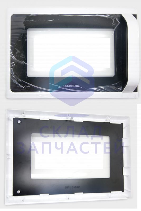 Дверь СВЧ, фронтальная часть, цвет белый для Samsung MC28H5013AW/BW