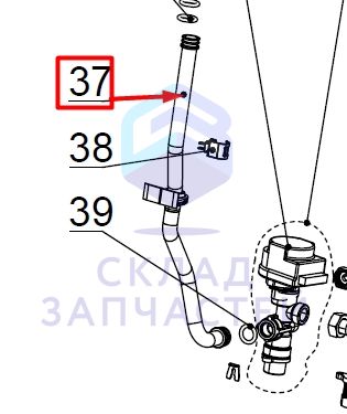 0040113950 Haier оригинал, Выходная труба контура отопления