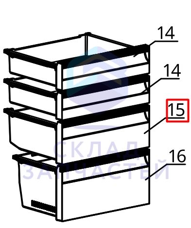 0060845341A Haier оригинал, ящик морозильной каиеры средний