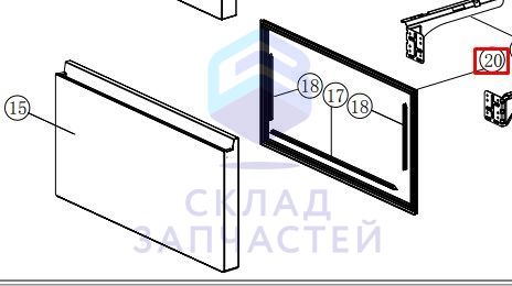 Уплотнитель двери морозильной камеры, верхний для Haier HB18FGSAAARU (B00UE0BA000)