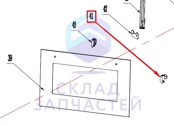 0530076898 Haier оригинал, правое крепление внутреннего стекла