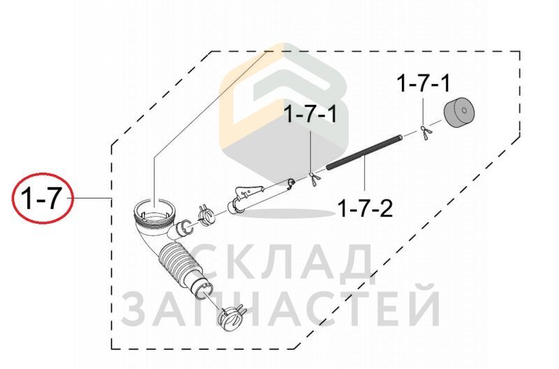 Шланг в сборе для Samsung WF70F5E0W2W