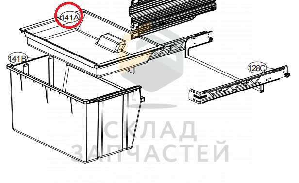 Пластиковый поддон для LG GC-B40BSGRJ.AMDQVLD