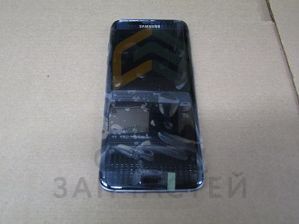 Дисплей в сборе с сенсорным стеклом (тачскрином), передней панелью и аккумулятором (цвет - Black) для Samsung SM-G935FD