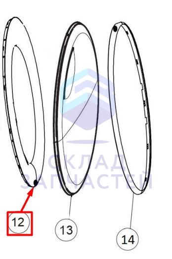 Изображение товара 0020207560 Haier оригинал, средняя рамка люка