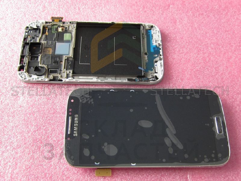 Дисплей (lcd) в сборе с сенсорным стеклом (тачскрином) и передней панелью (Black) для Samsung GT-I9500
