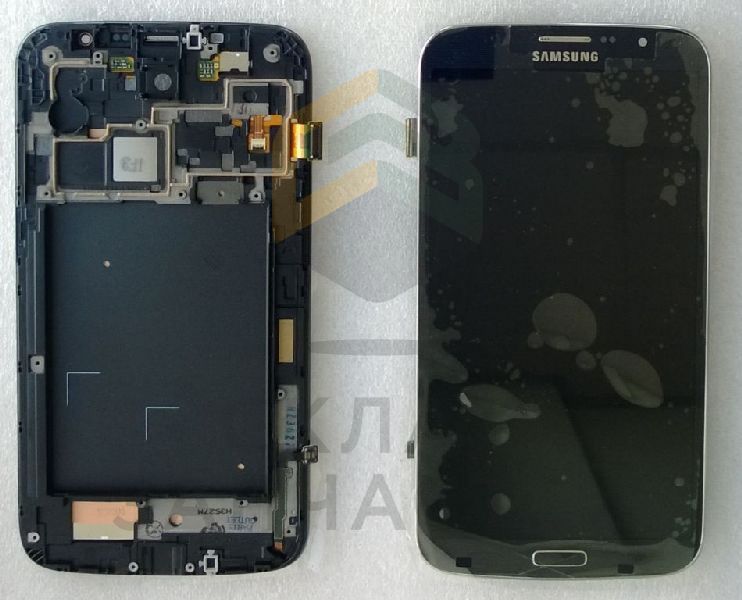 Дисплей (lcd) в сборе с сенсорным стеклом (тачскрином) и передней панелью (Black) для Samsung GT-I9200
