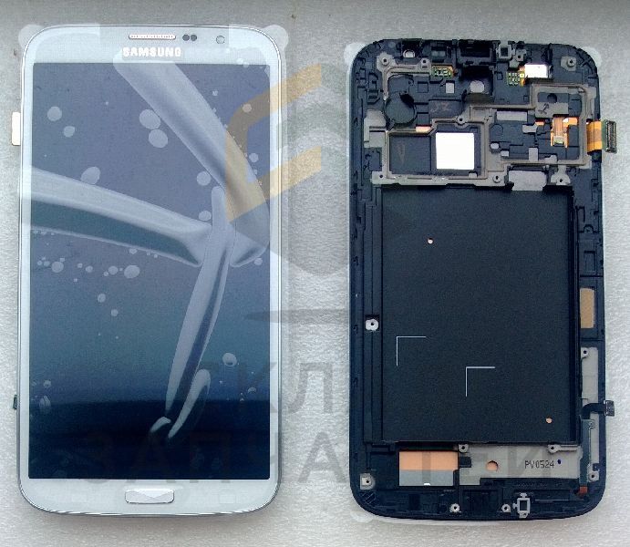 Дисплей (lcd) в сборе с сенсорным стеклом (тачскрином) и передней панелью (White) для Samsung GT-I9200