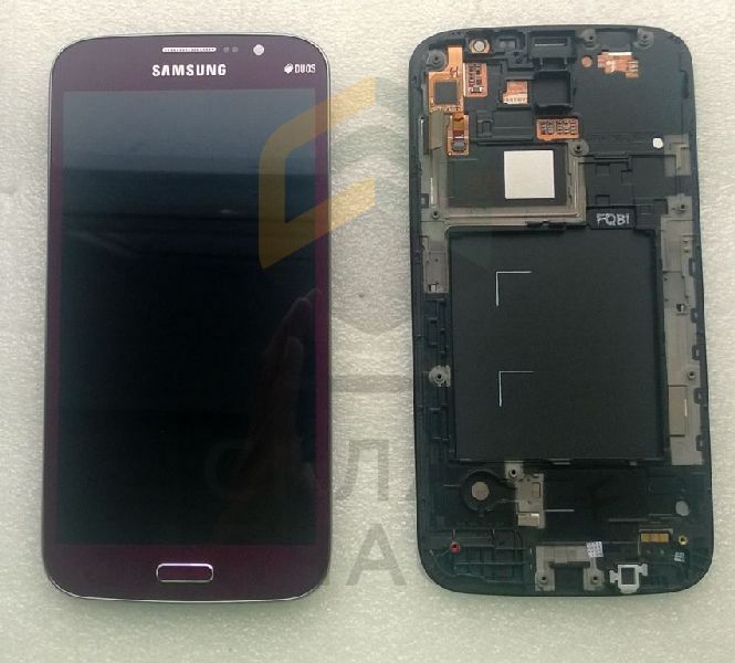 Дисплей (lcd) в сборе с сенсорным стеклом (тачскрином) и передней панелью (Plum) для Samsung GT-I9152 GALAXY Mega 5