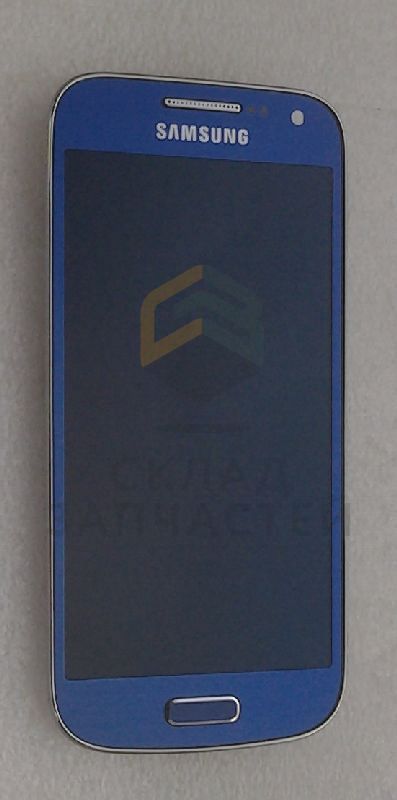 Дисплей (lcd) в сборе с сенсорным стеклом (тачскрином) и передней панелью (Blue) для Samsung GT-I9192 GALAXY S4 mini (2 SIM)