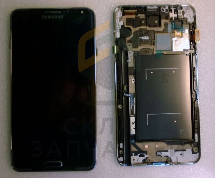 Дисплей (lcd) в сборе с сенсорным стеклом (тачскрином) и передней панелью (Black) для Samsung SM-N900 GALAXY Note 3