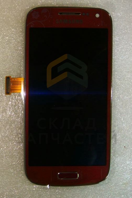 Дисплей (lcd) в сборе с сенсорным стеклом (тачскрином) и передней панелью (Red) для Samsung GT-I9192 GALAXY S4 mini LaFleur 2014 (2 SIM)